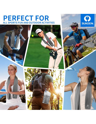 Toallas Enfriadoras Sukeen 12 Pack Microfibra 101.6x30.5cm