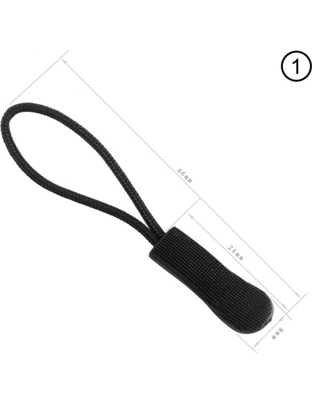 Tiradores de Cremallera YZSFIRM 10 Pcs Negro 66 mm