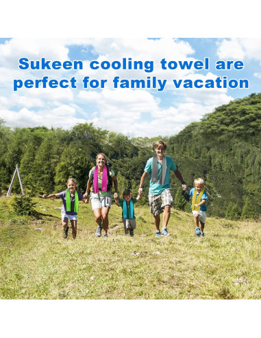 Toallas Enfriadoras Sukeen 12 Pack Microfibra 101.6x30.5cm