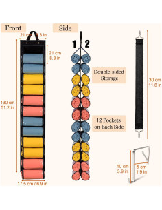 Organizador Colgante de Leggings Lirex 24 Bolsillos Negro 2