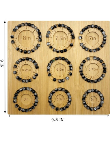 Tablero de Cuentas Petoysoso de Bambú para Joyas 24.99x22.99 cm