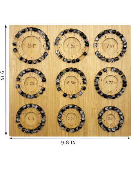 Tablero de Cuentas Petoysoso de Bambú para Joyas 24.99x22.99 cm