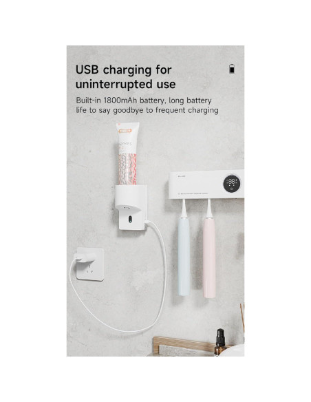 Dispensador Automático de Pasta de Dientes Pikpoa 1800mAh Blanco