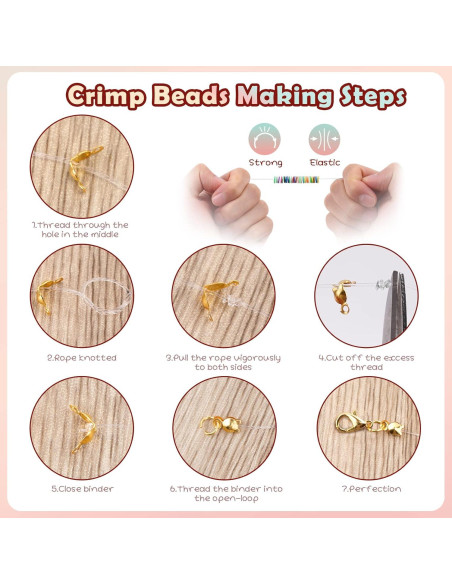 Kit de Fabricación de Pulseras FZIIVQU 6100 Piezas 24 Colores Kit de Fabricación de Pulseras FZIIVQU 6100 Piezas 24 Colores