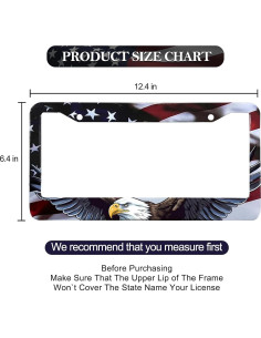 Marco de Placa de Licencia Patriótico LIN KANG - Aluminio con Bandera Americana 2