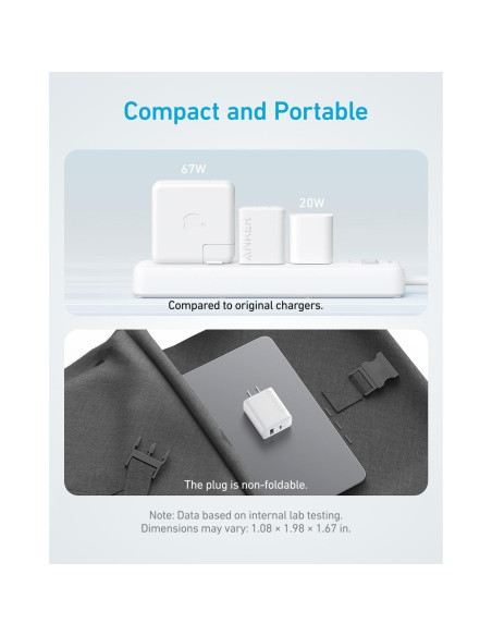 Cargador Rápido Anker 20W USB-C y USB-A, Paquete de 2