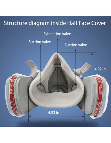 Máscara de respirador GZFDYW media cara con gafas y filtros