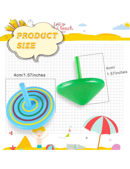 Trompos de Madera Aoriher Coloridos - 12 Piezas Educativos Trompos de Madera Aoriher Coloridos - 12 Piezas Educativos