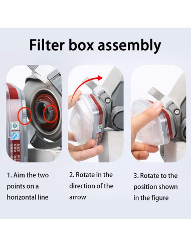 Máscara de respirador GZFDYW media cara con gafas y filtros