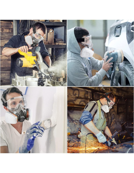 Máscara de respirador GZFDYW media cara con gafas y filtros