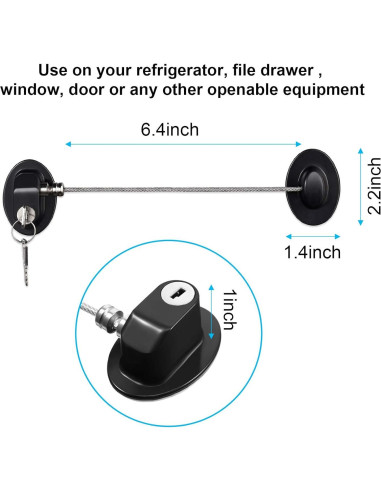 Cerraduras de Gabinete Hotop 4 Piezas Autoadhesivas Seguridad