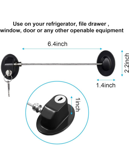 Cerraduras de Gabinete Hotop 4 Piezas Autoadhesivas Seguridad