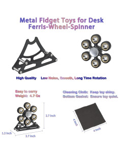 Spinner de Rueda de Ferris JoyJoltoy Antiestrés 6.81cm Negro 2