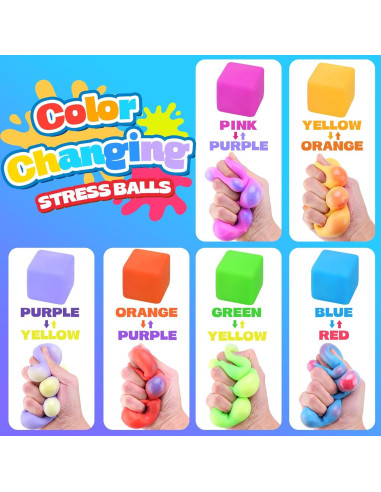 12PCS Cubos de Estrés Cambiantes de Color YAKHAN - Portátiles
