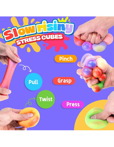 12PCS Cubos de Estrés Cambiantes de Color YAKHAN - Portátiles