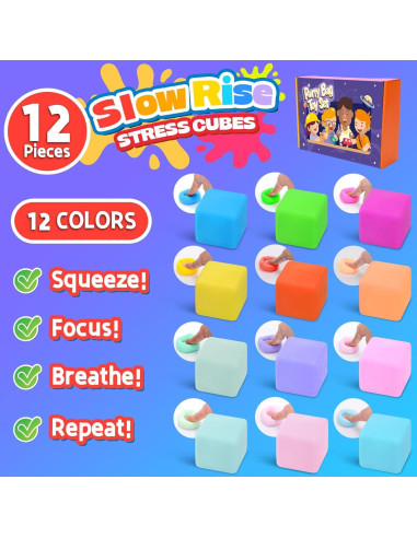 12PCS Cubos de Estrés Cambiantes de Color YAKHAN - Portátiles