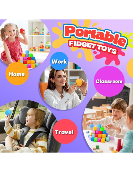 12PCS Cubos de Estrés Cambiantes de Color YAKHAN - Portátiles