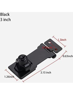 Cerraduras de Hasps con Llave VIDYSUFYR 3" Acero Inoxidable Negro 2