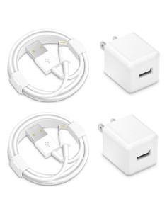 Cargador de Pared USB 5W + 2 Cables Lightning 6FT MFi