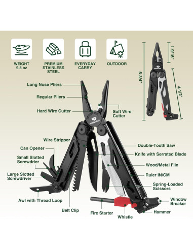 MOSSY OAK Multiherramienta 19-en-1 Acero Inoxidable EDC