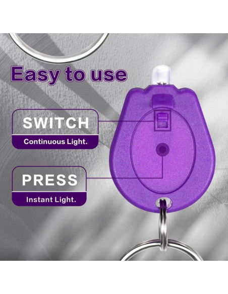 Paquete de 10 Linternas LED Mini RaySoar Púrpura 12 Lúmenes