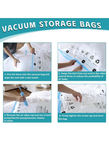 Paquete de 6 Bolsas de Almacenamiento al Vacío Newunisi