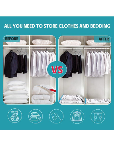 Paquete de 6 Bolsas de Almacenamiento al Vacío Newunisi