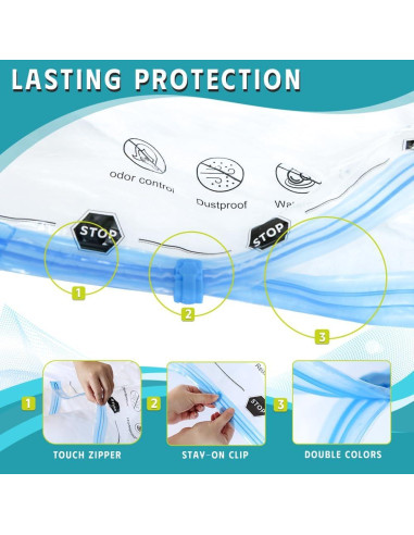 Paquete de 6 Bolsas de Almacenamiento al Vacío Newunisi