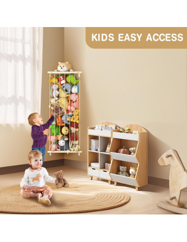 Organizador de Juguetes Befayoo Beige - Almacenamiento de Peluches Ajustable