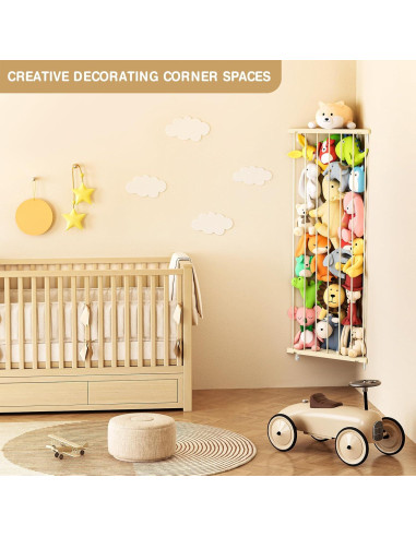 Organizador de Juguetes Befayoo Beige - Almacenamiento de Peluches Ajustable