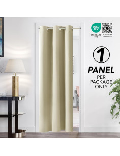 Cortina Opaca Deconovo 107x160 cm Beige - Aislante Térmico y Acústico 2