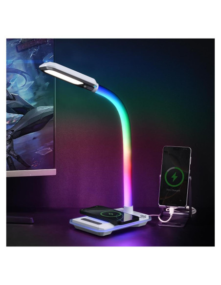 Lámpara de Escritorio RGB SMARTERIOR G3D con Carga Inalámbrica