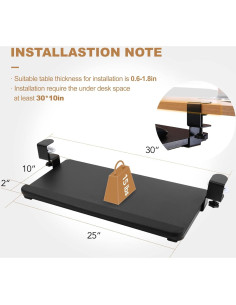 Bandeja de Teclado Ergonómica FlexiSpot 63.5 x 30.5 cm Negro 2