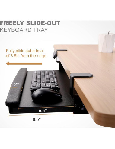 Bandeja de Teclado Ergonómica FlexiSpot 63.5 x 30.5 cm Negro