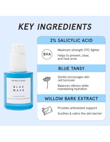 Serum Desincrustante HERBIVORE 30mL 2% Ácido Salicílico Vegano