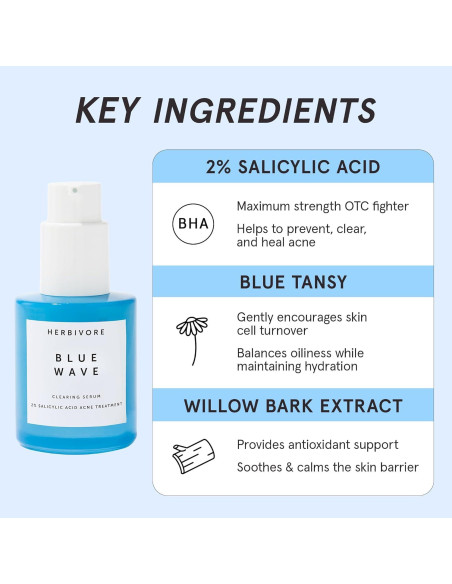 Serum Desincrustante HERBIVORE 30mL 2% Ácido Salicílico Vegano