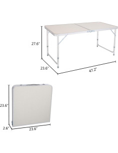 Mesa Plegable Camping Kcelarec 120x60 cm Ajustable 2