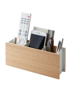 Organizador de Escritorio Yamazaki Home Rin - Acero y Madera
