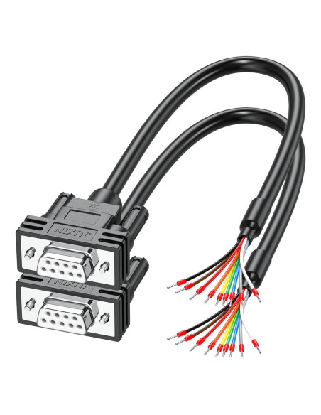 Paquete de 2 Conectores DB9 Femenino a Cable Desnudo 40cm