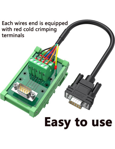 Paquete de 2 Conectores DB9 Femenino a Cable Desnudo 40cm