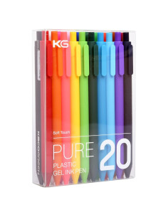 Bolígrafos de Gel Kaco PURE Multicolor 0.5mm Set 20 Piezas