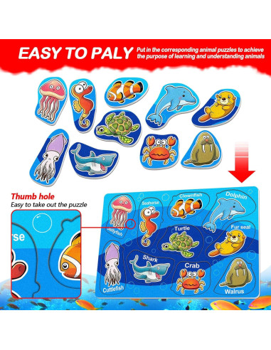 Puzzle Educativo de Fieltro SKOLESK 40 Piezas Oceánico