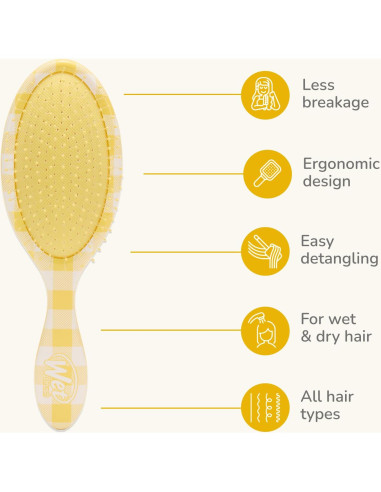 Cepillo Desenredante Wet Brush Gingham Dorado 1 Cuenta