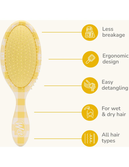 Cepillo Desenredante Wet Brush Gingham Dorado 1 Cuenta