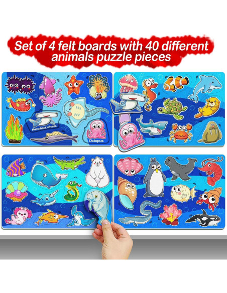 Puzzle Educativo de Fieltro SKOLESK 40 Piezas Oceánico