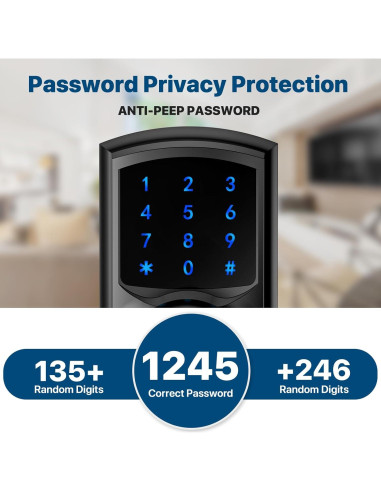 Cerradura Inteligente HIDALIFE HL-668K Teclado Táctil Negro Mate