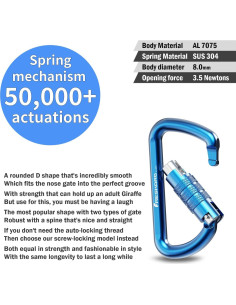 Mosquetón FresKaro FK-1808TN 3cm Aluminio 12kN 3pcs 2