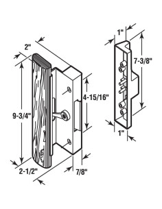 Mango de Puerta Corredera Prime-Line C 1126 Negro/Madera 2