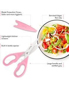 Tijeras de Cocina Multiusos iBayam 21.6 cm Rosa Pastel 2
