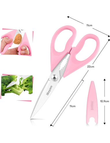 Tijeras de Cocina Multiusos iBayam 21.6 cm Rosa Pastel